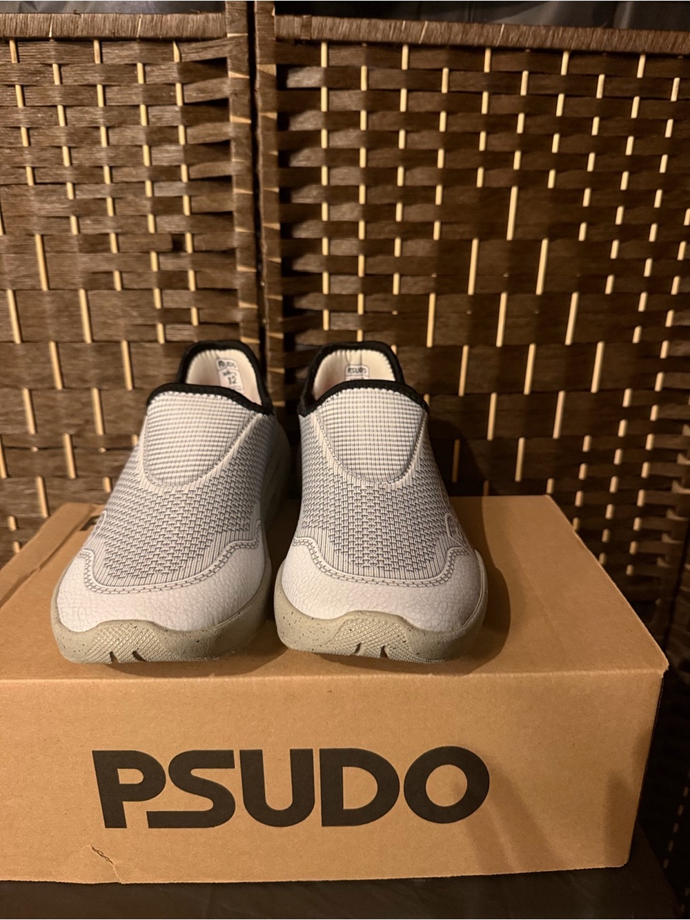 Psudo Slip-On Sneakers in Light Gray